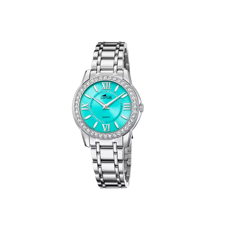 Reloj Lotus Bliss esfera azul correa plateada mujer 18887/3