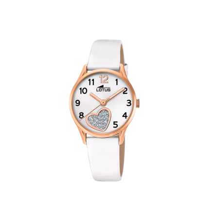 Reloj Lotus esfera blanca y correa cuero junior 18407/D