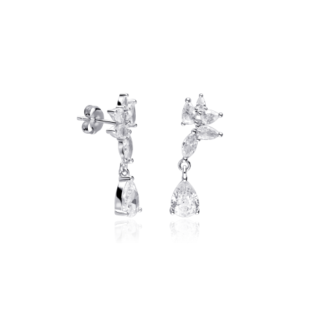 Pendientes Plata primera ley y circonitas "Leona"