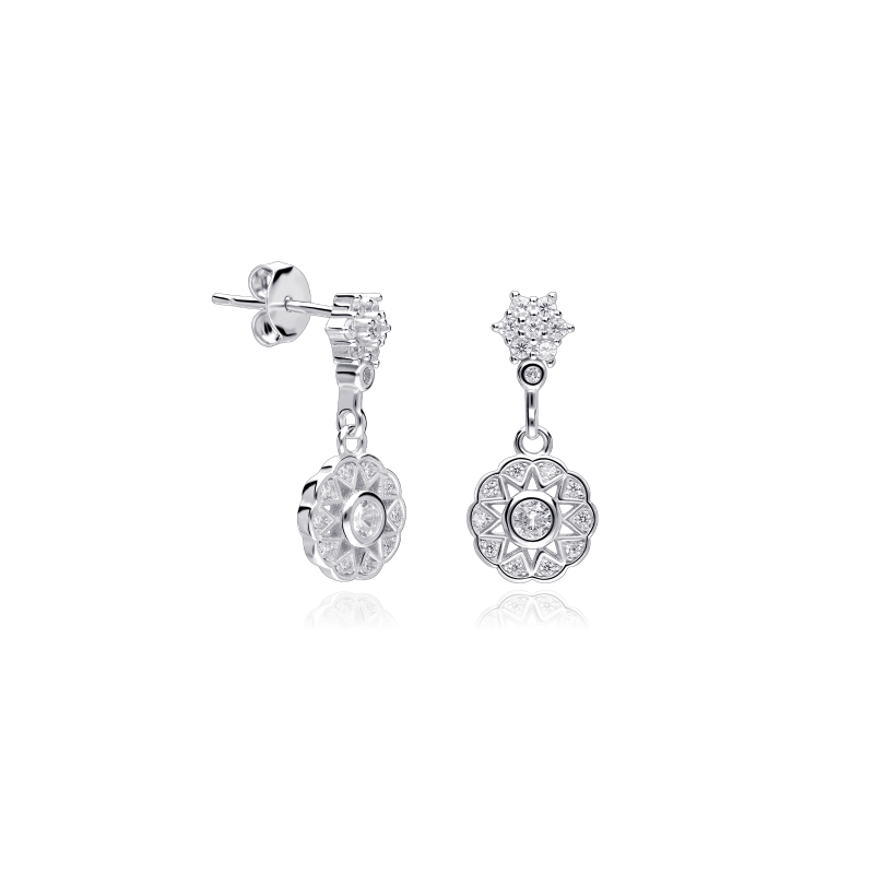 Pendientes plata primera ley y circonitas "Wings"