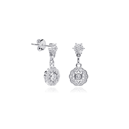 Pendientes plata primera ley y circonitas "Wings"