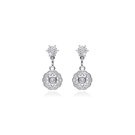 Pendientes plata primera ley y circonitas "Wings"