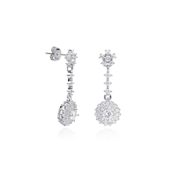 Pendientes plata de primera ley y circonitas    ngel 