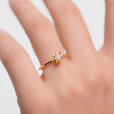 Anillo PdPaola Grey Fleur AN01-C93-14