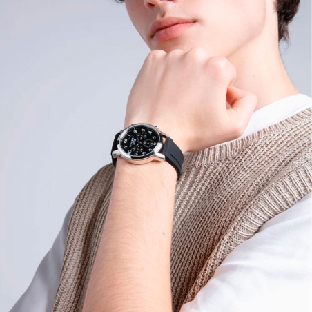 Reloj Viceroy hombre correa de silicona y esfera negra con cronógrafo 41147-55