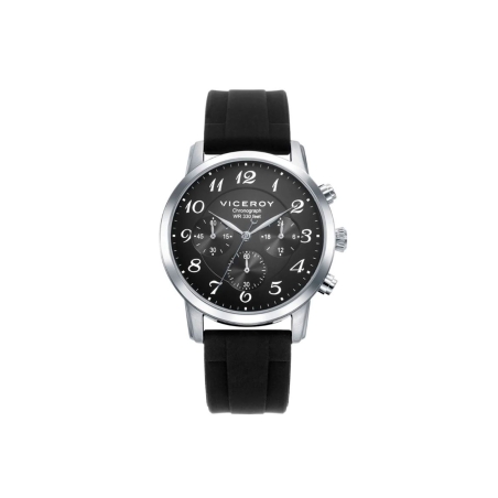 Reloj Viceroy hombre correa de silicona y esfera negra con cronógrafo 41147-55