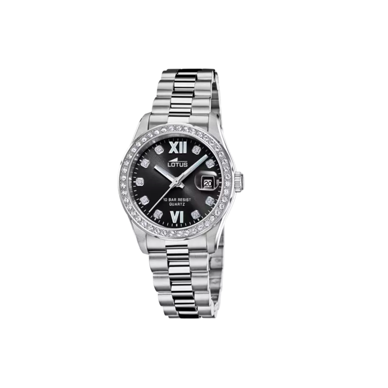 Reloj Lotus Freedom esfera negra y circonitas mujer 18933/4