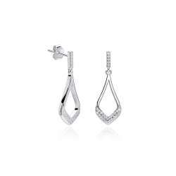 Pendientes plata primera ley y circonitas "Anastasia"