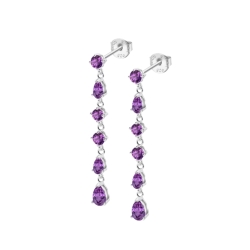 Pendientes Lotus circonitas moradas LP3622-4/2
