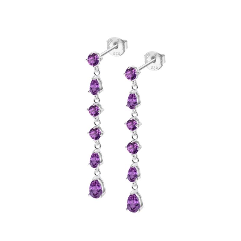 Pendientes Lotus circonitas moradas LP3622-4/2
