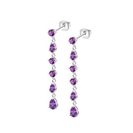 Pendientes Lotus circonitas moradas LP3622-4/2