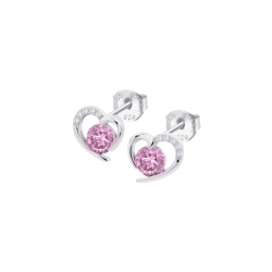 Pendientes Lotus corazón y circonitas LP3106-4/2