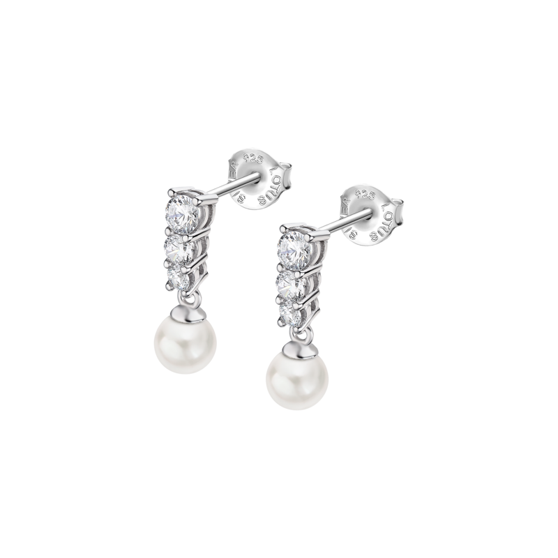 Pendientes Lotus circonitas y perlas LP3482-4/1