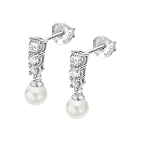 Pendientes Lotus circonitas y perlas LP3482-4/1