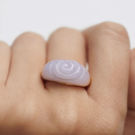 Anillo PdPaola Ágatha Azul Shell AN01-C59