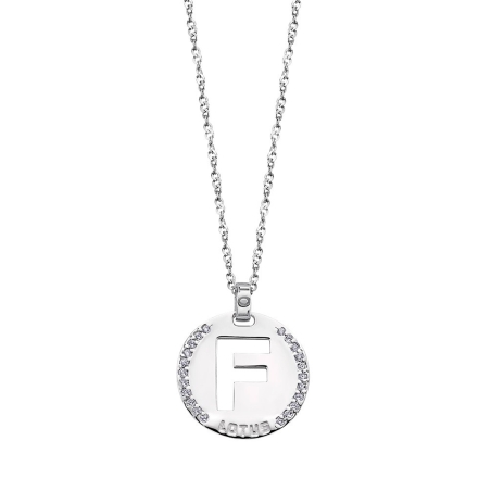 Collar Lotus medalla letra F circonitas LP1597-1/F