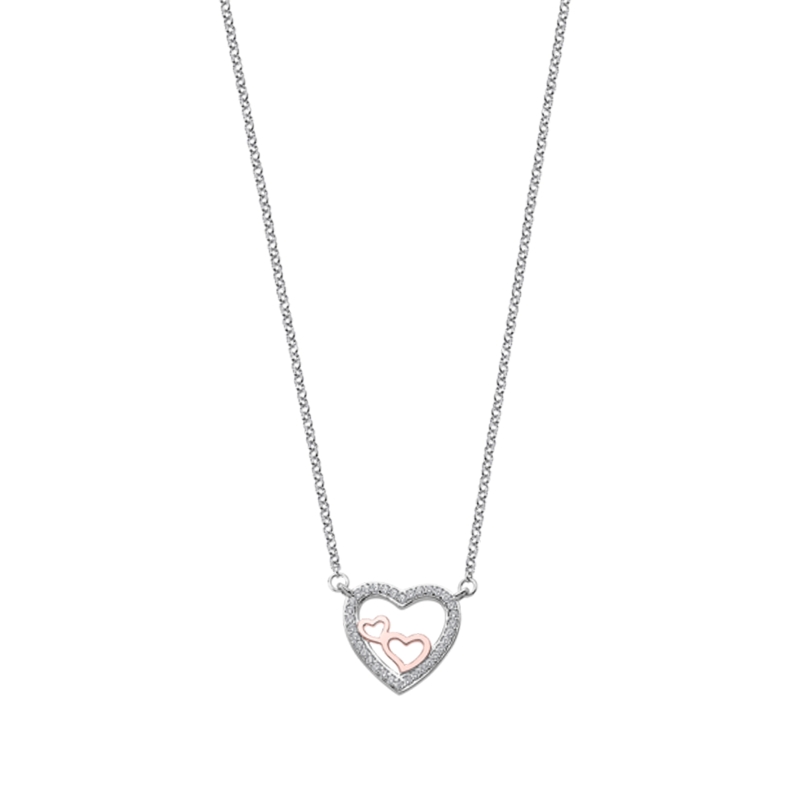 Collar Lotus corazón y circonitas LP1856-1/1
