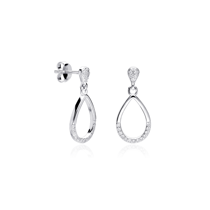 Pendientes Plata primera ley y circonitas "Leticia"