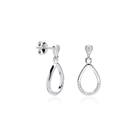 Pendientes Plata primera ley y circonitas "Leticia"