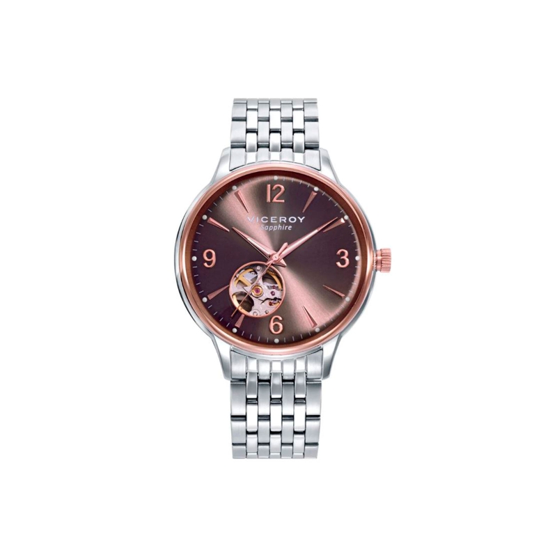 Reloj Viceroy mujer acero ip rose esfera marrón automático 401413-95