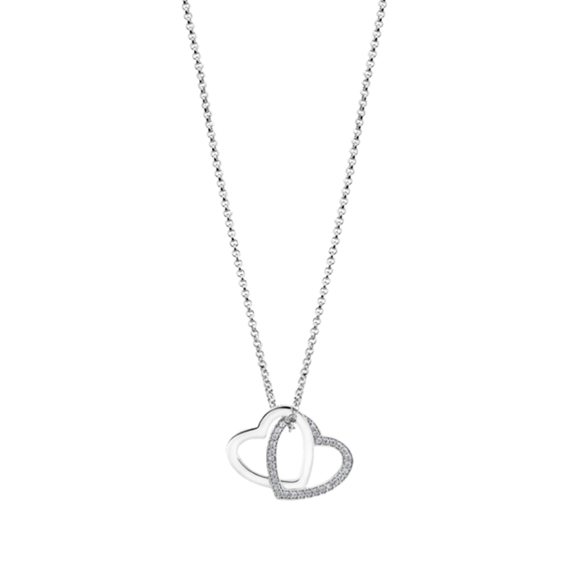Collar Lotus corazones y circonitas LP1991-1/1