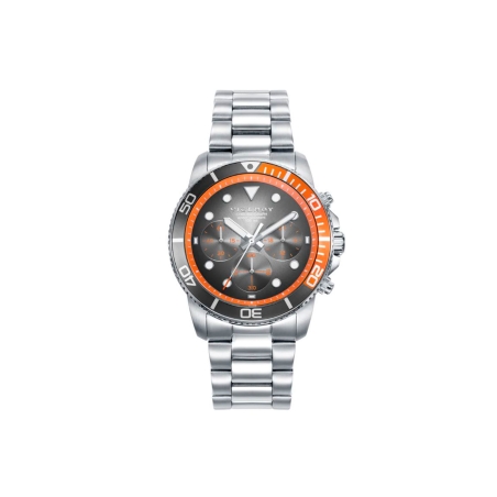 Reloj Viceroy caja acero con bisel de aluminio bicolor en negro y naranja 42453-17