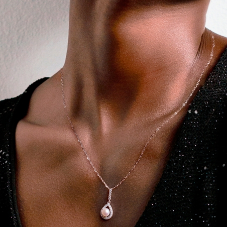 Collar Lotus circonitas y perla LP3198-1/1