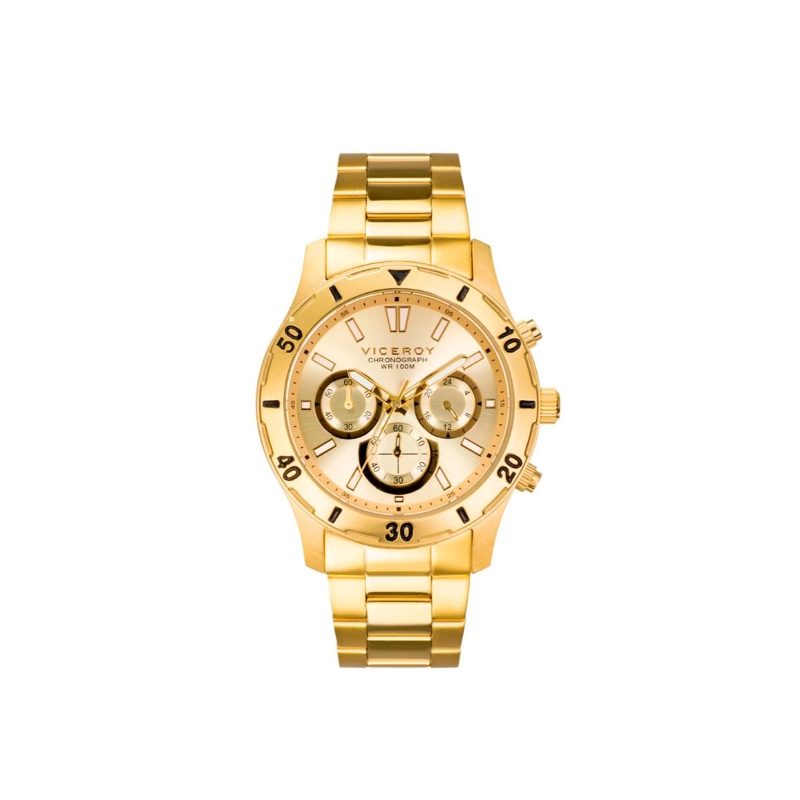 Reloj Viceroy hombre Heat de acero IP dorado con cronógrafo 401135-97