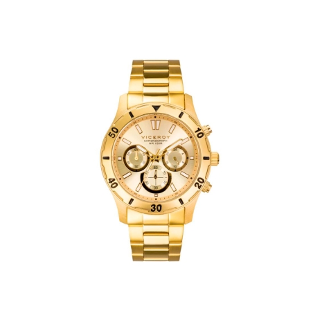 Reloj Viceroy hombre Heat de acero IP dorado con cronógrafo 401135-97