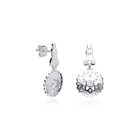 Pendientes plata primera ley y circonitas "Rosalen"