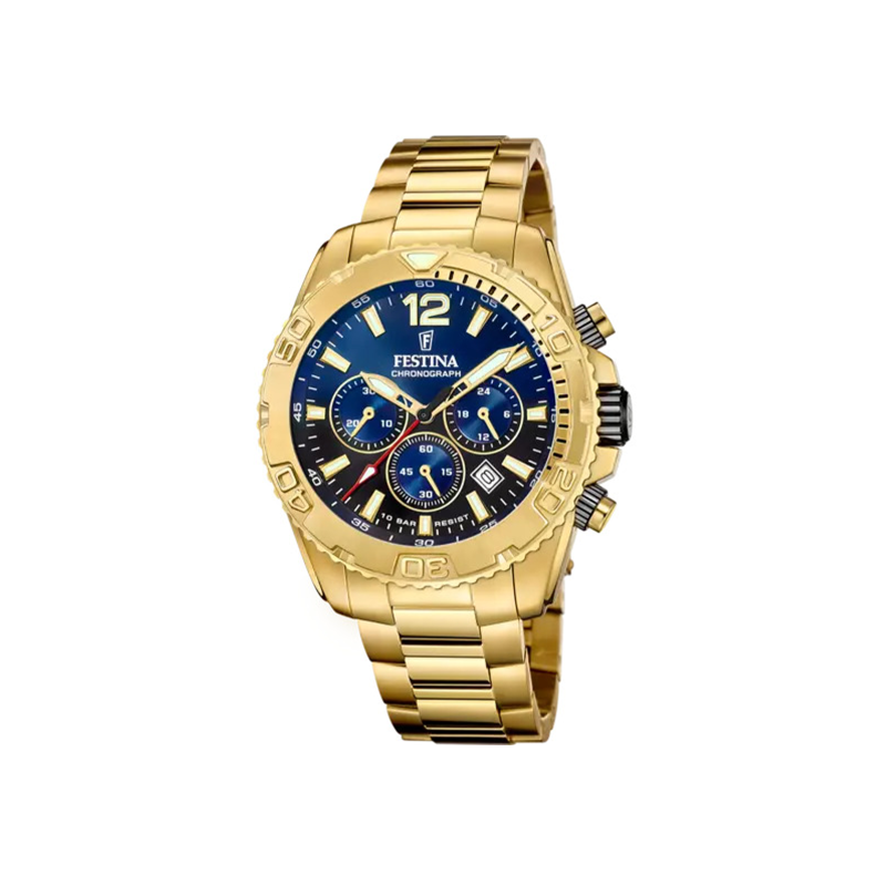 Reloj Festina Hombre Dorado Esfera Azul F20684/2