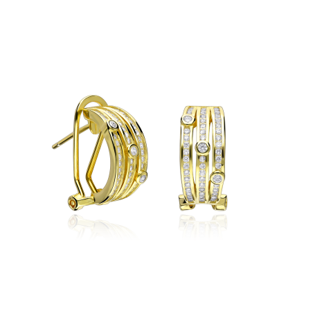 Pendientes Plata primera ley baño oro "Hampi"