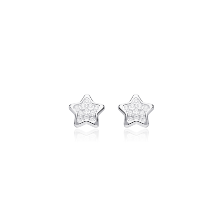PENDIENTES "LARISA" ESTRELLAS ORO BLANCO 18K