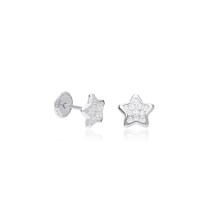 PENDIENTES "LARISA" ESTRELLAS ORO BLANCO 18K