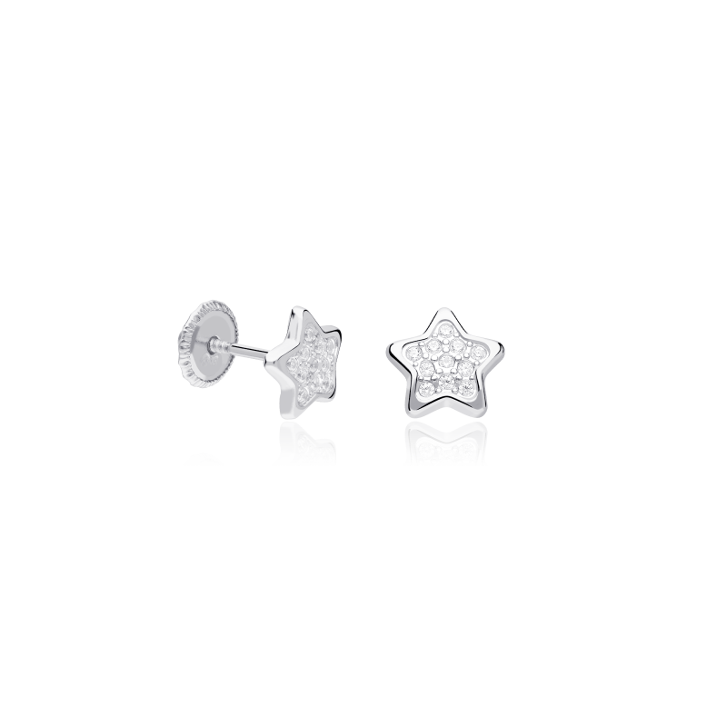 PENDIENTES "LARISA" ESTRELLAS ORO BLANCO 18K