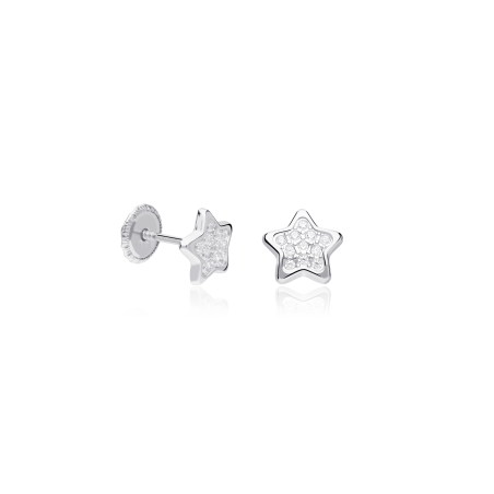 PENDIENTES "LARISA" ESTRELLAS ORO BLANCO 18K