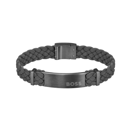 Pulsera Hugo Boss Hombre Negra Trenzada 1580608M