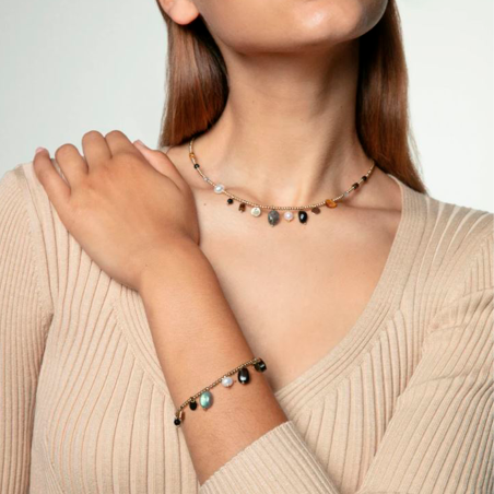 Pulsera Viceroy mujer acero Ip dorado con piedras 14200P01012