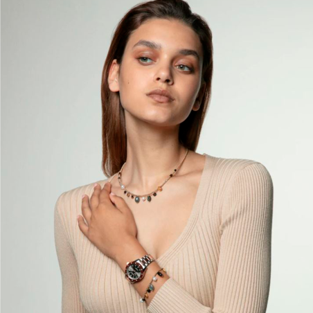 Pulsera Viceroy mujer acero Ip dorado con piedras 14200P01012