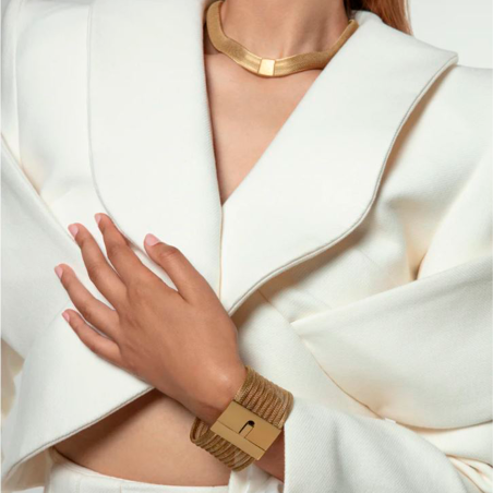 Pulsera Viceroy mujer de acero Ip dorada tipo cuff 14193P01012