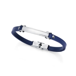 Pulsera Viceroy de hombre de acero y piel azul 75379P01013