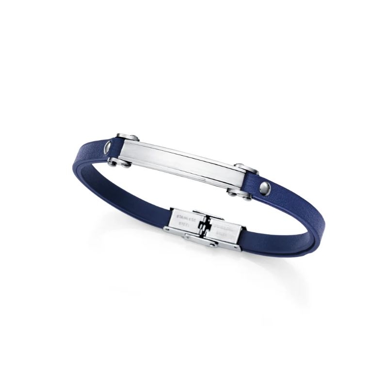Pulsera Viceroy de hombre de acero y piel azul 75379P01013