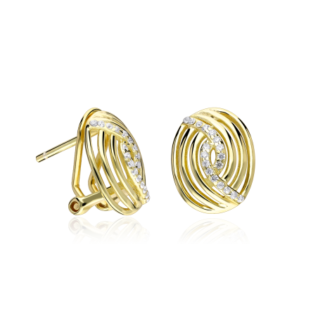 Pendientes Plata primera ley baño oro "Kochi"