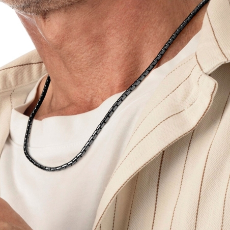 Collar Lotus Style Urban Acero Inoxidable Negro LS2367-1/3
