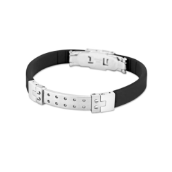 Pulsera Lotus acero hombre y Caucho Negro LS1378-2/1