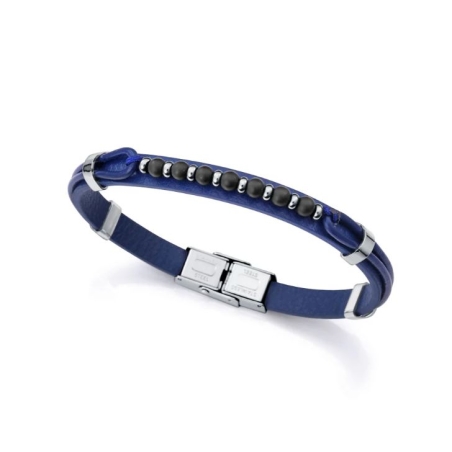 Pulsera Viceroy hombre acero piel azul 15169P01013