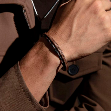 Pulsera Viceroy hombre acero piel 15168P01011