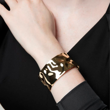 Pulsera Viceroy mujer acero Ip dorado rígida abierta 15157P01012