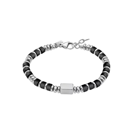 Pulsera Lotus Style Mujer Acero Plateada Y Negra  LS2448-2/2