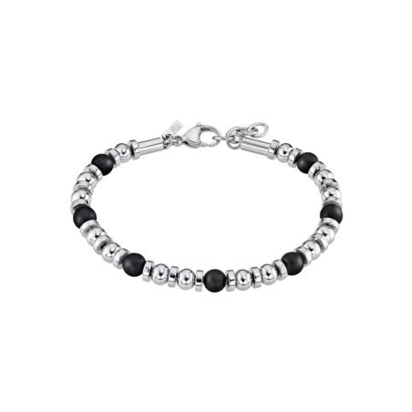 Pulsera Lotus Style Mujer Acero Plateada Y Negra LS2447-2/3